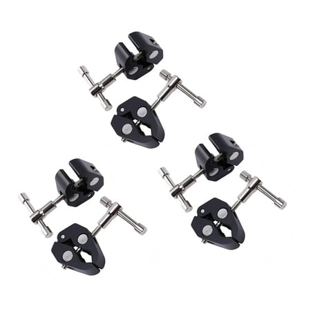 

6Pack Super Clamp Clamp Photography with / 1/4 and 3/8 Inch Thread Rod Clamp Pliers Clip for DSLR Cameras 15mm