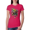 thumbnail image 1 of Wild Bobby, Dean Russo Some Angels Dog Lover Womens Slim Fit Junior Tee, Raspberry, X-Large, 1 of 6