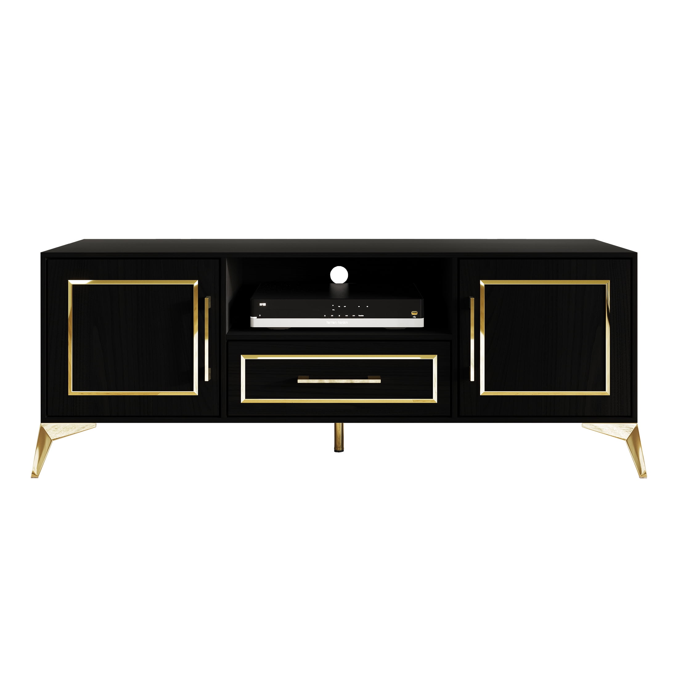 Castle Place Glam 55" TV Stand Console for TVs up to 65", Black