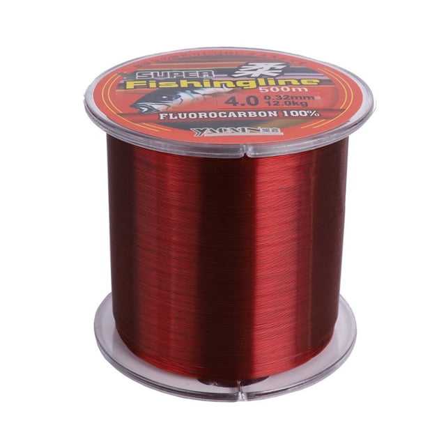 Fil de Pêche 500M Nylon Monofilament Fil de Tête Super Résistant à l'Usure pour Eau Douce Eau Salée Rouge 2.0