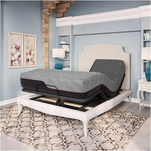 JERFIT 11" Queen Split King Adjustable Cooling Gel Memory Foam Mattress, Medium Firm, Grey