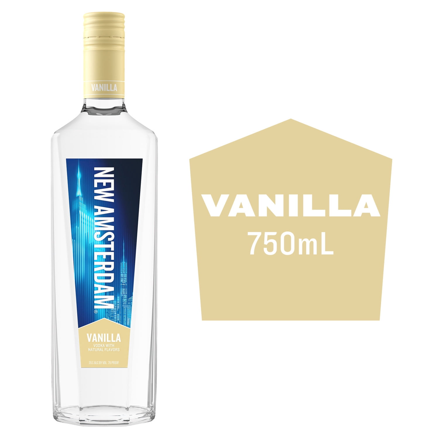 New Amsterdam Vanilla Flavored Vodka, 750 mL Bottle, 35% ABV