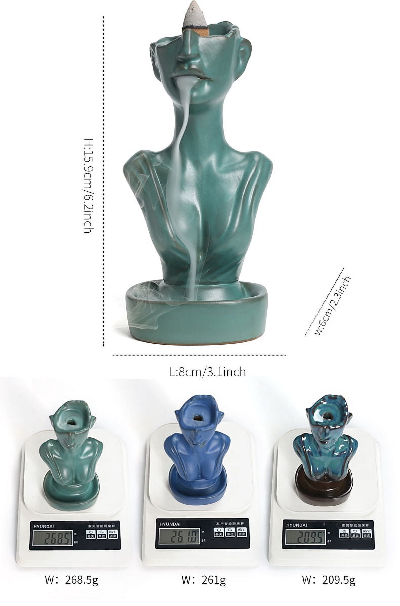 Creative Ceramic Incense Burner Character Sculpture Ornaments Backflow Censer Waterfall Aromatherapy Holder Furnace Home Ornaments