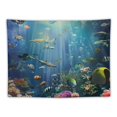 thumbnail image 5 of Orinice Fish Corals Sunlight Tapestry Wall Hanging Unique Style Graphic Tapestries Home Wall Decor Art for Living Room Bedroom Apartment Farmhouse Dorm 60x50inch, 5 of 6