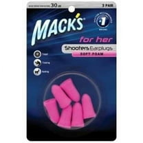 Mack's For Her Soft Foam Shooting Ear Plugs, 3 Pair - Small Earplugs for Hunting, Tactical, Target, Skeet and Trap Shooting