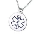 thumbnail image 2 of Collar Zulema Cruz Grabado Colgante Joyas para Hombres Mujeres Azul Acero Inoxidable, 2 of 7