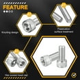 thumbnail image 3 of 5/16"-18x1/2" Socket Head Cap Screws Bolts - 10Pack - 304 Stainless Steel Hex Head Metric Screws - Silver, 3 of 6