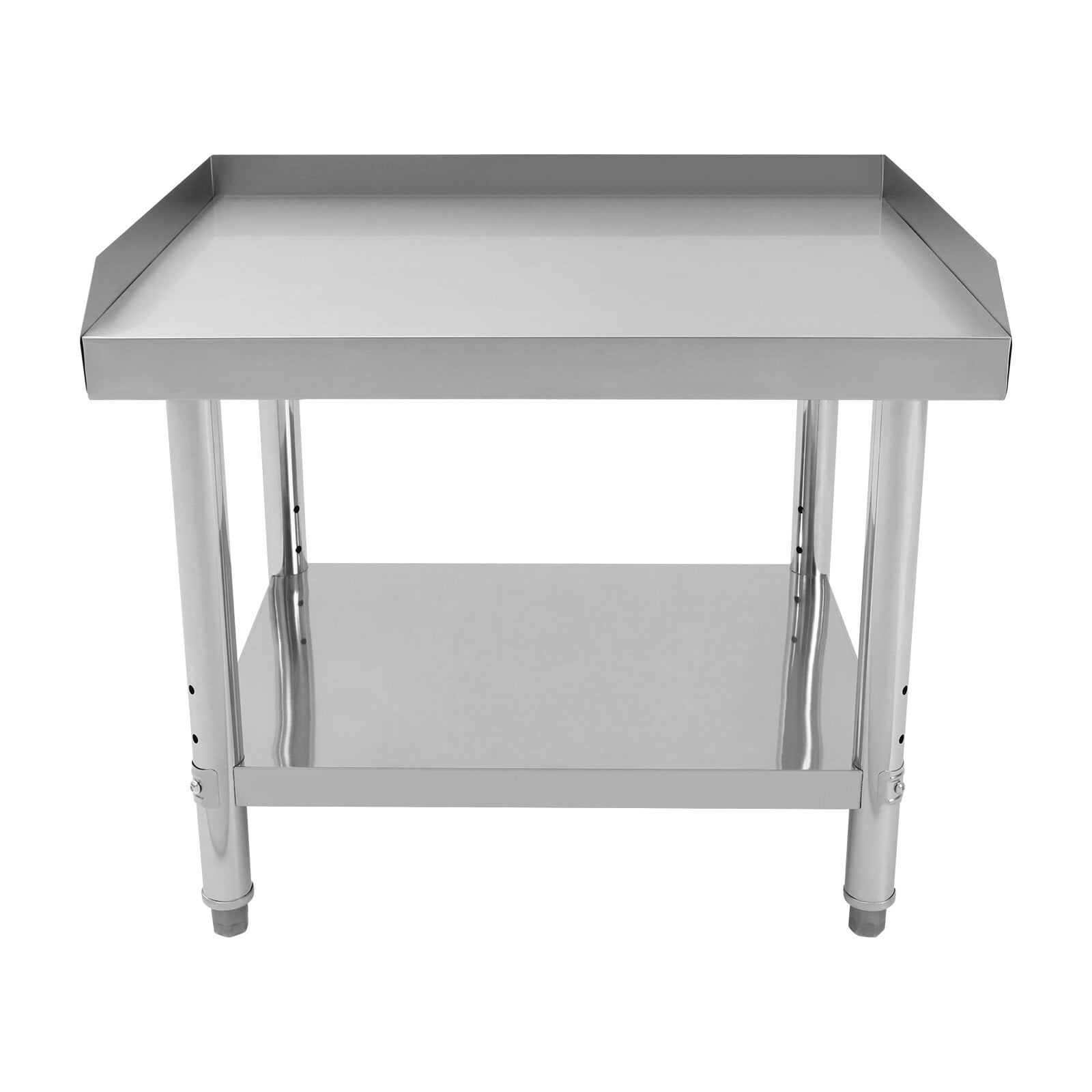 Adjustable Stainless Steel Work Table with Lower Shelf & Backsplash – Heavy-Duty 154 lbs Load Capacity, Rust-Resistant, Easy Clean, Perfect for Kitchen & Garage