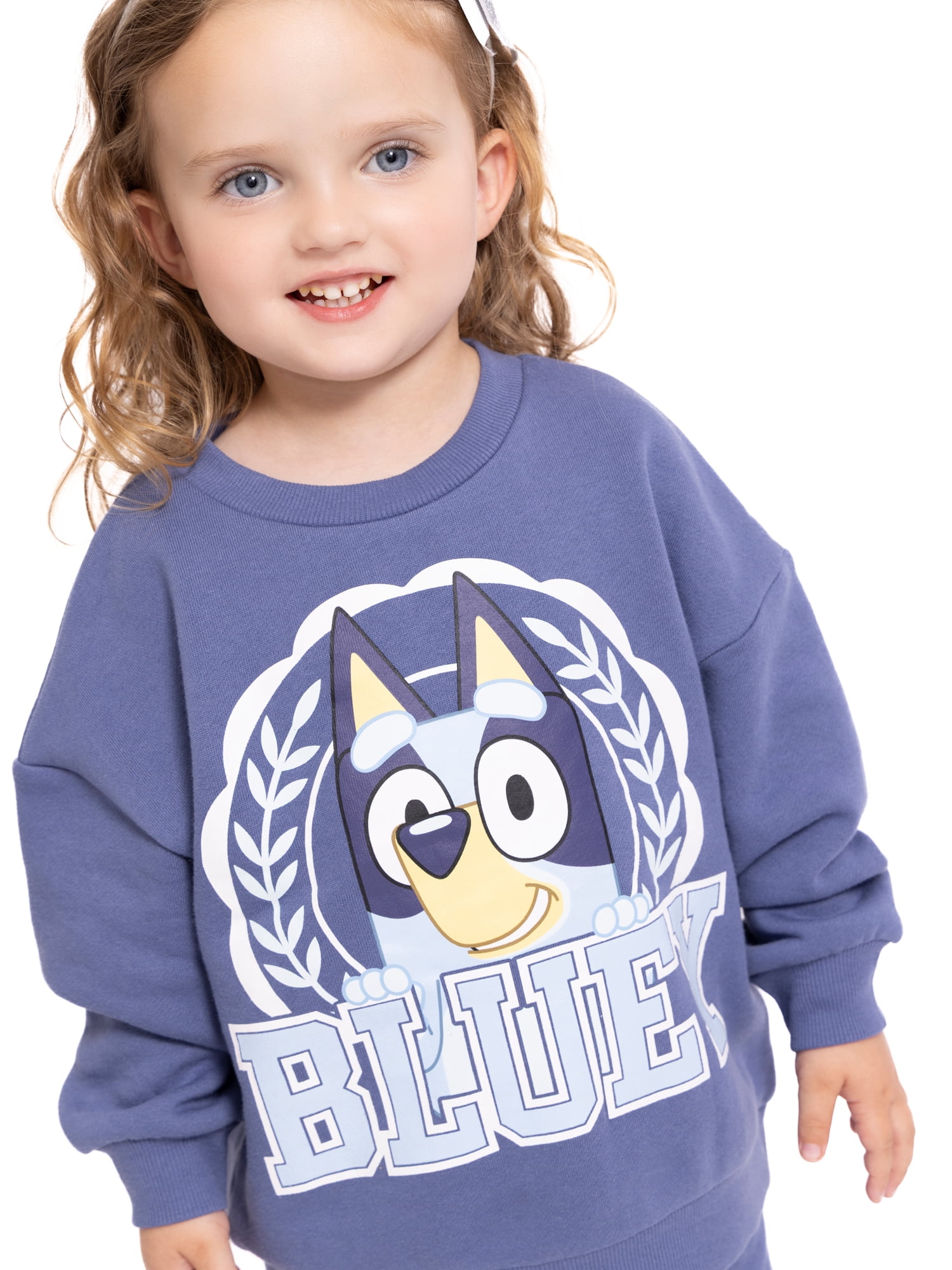 Bluey Toddler Girls Graphic Sweatshirt and Joggers Set, 2-Piece, Sizes 12M-5T