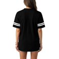 thumbnail image 4 of Pajama Dress for Women, Long Nightgowns for Women, Womens Sleep Shirt, Women'S Nightgown Short Sleeve Sleep Shirt V Neck Nightshirts Cotton Loose Comfy Pajamas Dress Casual Sleepwear, Black L, 4 of 7