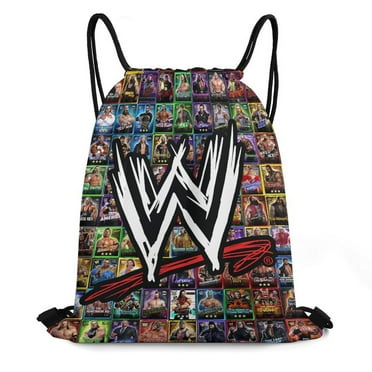 WWE Drawstring Backpack Water Resistant String Bag Sackpack Cinch for Sports, Gym, Travel, Swimming, Yoga, Beach