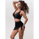 thumbnail image 4 of Conjunto de Bikini de Cintura Alta con Falda de Baño para Mujer, Color Negro, Talla XL, 4 of 6
