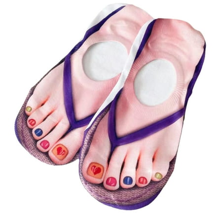 

Women Low Cut Invisible Boat Socks Funny Manicure Flip Flops 3D Printed Hosiery