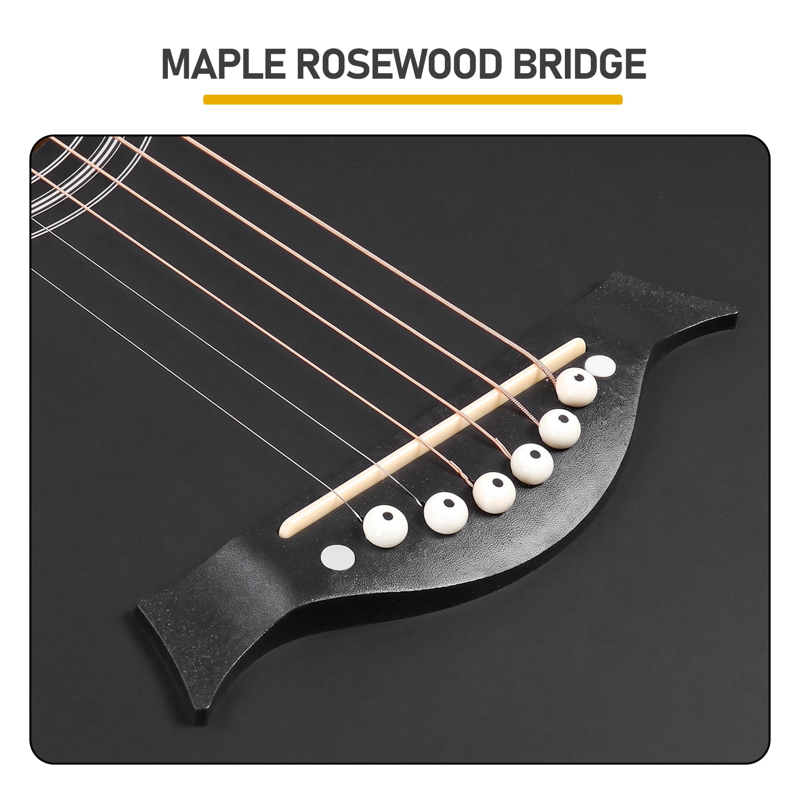 38-Inch Acoustic Guitar, JF Folk Body, Basswood, 6 Steel Strings, Beginner Starter Kit with Gig Bag, Strap, Picks, Capo and Tuner