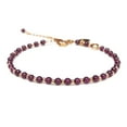 thumbnail image 2 of Women's bracelet 4mm hand-beaded gold chain crystal bracelet holiday gift birthday garnet bracelet, 2 of 32