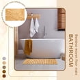 thumbnail image 2 of HEJULIK Bamboo Bath Mat for Bathroom - Wooden Bathmat, Sauna Spa Steps Decor and Accessories - 24 x 16 Inches (L x W), Natural Color, 2 of 10