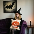 thumbnail image 6 of RoamHome Halloween Pillow Cover 45x45 cm Decorative Throw Pillow Case with Zipper for Sofa Bed, Seasonal Halloween Decor with Pumpkins Bats, 6 of 6
