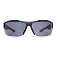 thumbnail image 2 of Xloop Mens Wrap Futuristic Half Rim Mirror Sport Sunglasses Grey Black, 2 of 4