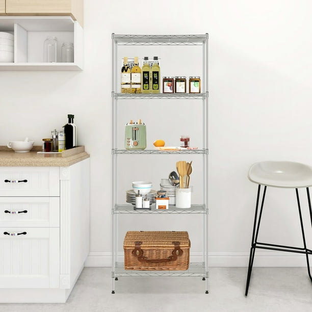 NiamVelo 5Tier Metal Wire Shelving 750 lbs Capacity Free Standing