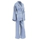 thumbnail image 2 of SAYOO Mujer Casual Homewear Pijama Conjunto Manga Larga Color Sólido Solapa Tops + Pantalones Largos Sueltos + Cinturón SAYOO Moda, 2 of 9