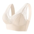 thumbnail image 2 of Asxite Women Solid Camisole Thin Bralette Ice Silk Support Bra Beige XXXL, 2 of 3