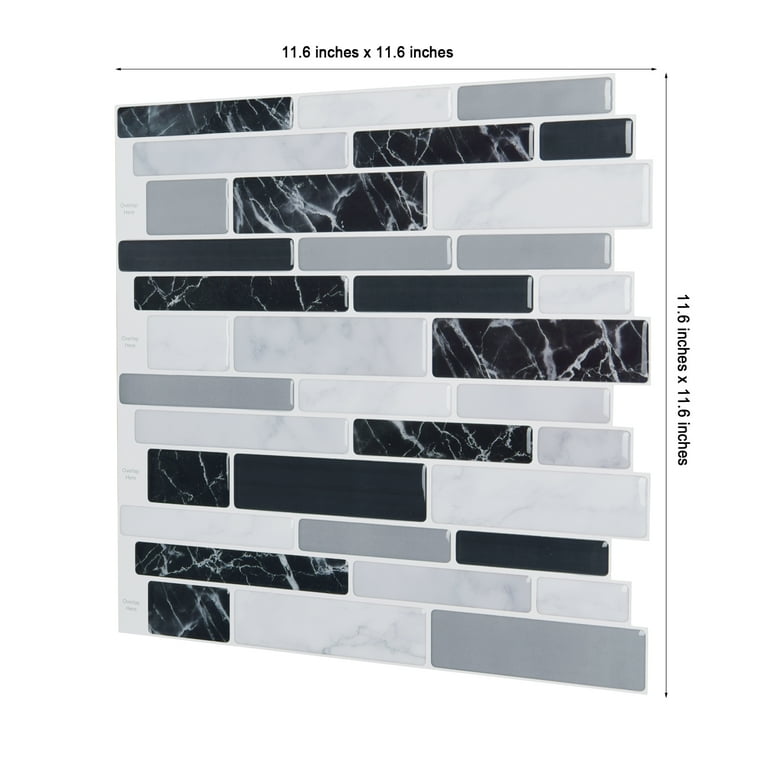 LongKing Gray Mix 12 in. x 12 in. Peel and Stick Wall Tile Backsplash (10-Pack) LongKing Gray Mix 12 in. x 12 in. Peel and Stick Wall Tile Backsplash (10-Pack)
