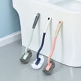 thumbnail image 2 of Ounissouiy Cepillo de baño reutilizable, herramienta de limpieza, depurador multiusos con cepillos de mango largo, accesorio para lavabo, cuarto Suministros de limpieza para el hogar Rosado, 2 of 6
