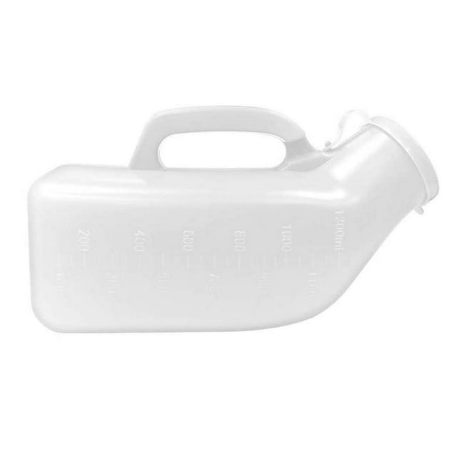 Handheld Portable Mobile Urinal Toilet Urine Pee Bottle for Woman Men follow white