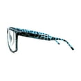 thumbnail image 4 of Thin Plastic Hipster Horn Rim Flat Top Clear Lens Eyeglasses Blue Tortoise, 4 of 4