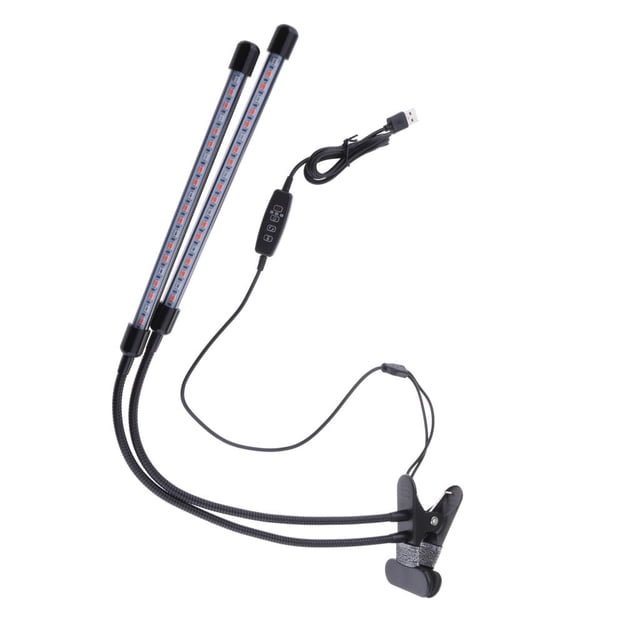 3/6/12 tiempo de tiempo de tiempo de de Sincronización de Doble Cabezal 20W con Clip de Escritorio de 360 grados Sharpla Luz de cultivo LED de espectro completo