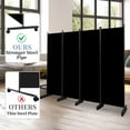 thumbnail image 5 of YASRKML 6FT 4 Panel Rolling Room Divider, Self-lockable Room Dividers and Folding Privacy Screens with Wheels, Partition Privacy Screens , Portable Wall Divider for Room Separation, Black, 5 of 7