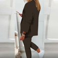 thumbnail image 4 of Women's Elegant Solid Color Long Sleeve Cardigan and Straight Leg Pants Suit Set for Wear, 4 of 6