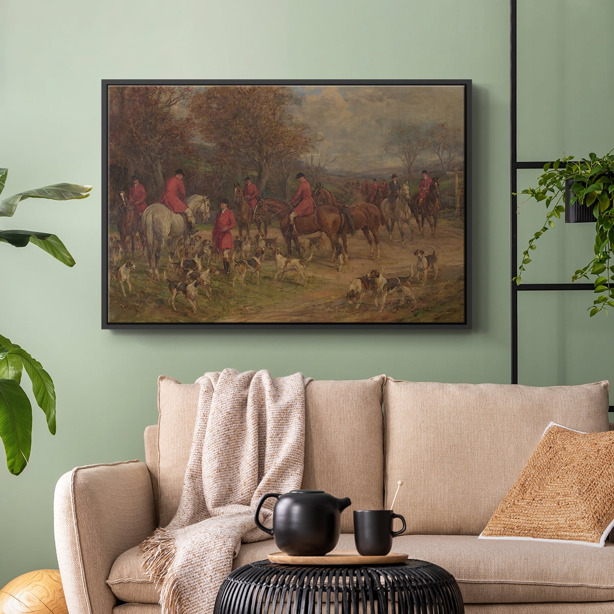 Vintage Animal Print-XXXII By Wexford Home Framed in Black Wood Gallery Wrapped Canvas 25 in. x 37 in.