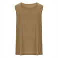 thumbnail image 4 of Aboser Womens Cotton Linen Tank Tops Oversized Loose Fit Shirts Casual Summer Sleeveless Blouses Solid Color Crewneck Vests Tees, 4 of 5