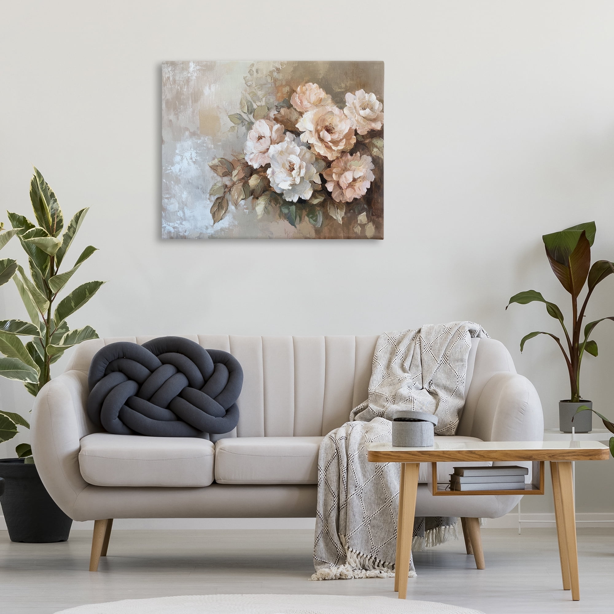Stupell Industries Pastel Budding Blooms Plants & Flowers Painting Wrapped Canvas Art Print Wall Art, 40 x 30
