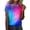 Blue, variant on Women's T-Shirts T Womens Daily Summer Gradient Print O Neck Tank Tops Short Sleeve Workout Shirts Casual Loose Tees Black XXL