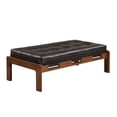 thumbnail image 3 of Christopher Knight Home Modern 48.4" Ottoman Bench, PU Leather Button-Tufted Cocktail Ottoman, Dark Brown, 3 of 8