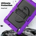 thumbnail image 4 of Case for iPad Air 13 Inch M3 2025 / M2 2024 12.9 inch (3rd/4th Gen) with Screen Protector, 360 Degree Rotating Kickstand Hand Strap Shockproof Cover with Shoulder Strap, Purple, 4 of 7