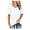 1-White, variant on Womens Summer V Neck T Shirts Short Sleeve Loose Fit Basic Tunic Tops Blouse