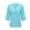 Blue, variant on 3/4 Length Sleeve Womens Tops 2026 Spring Trendy Casual U Neck Lace Hollow out Tshirt Womens Blouses