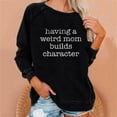 thumbnail image 2 of Babysbule Womens Hoodless Sweatshirt Women Casual Full Sleeve Round Neck Tops Loose Letter Print Graphic Sweatshirt, 2 of 6