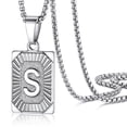 thumbnail image 1 of Collar PROSTEEL colgante inicial Acero inoxidable letra S Personalizado regalo, 1 of 8