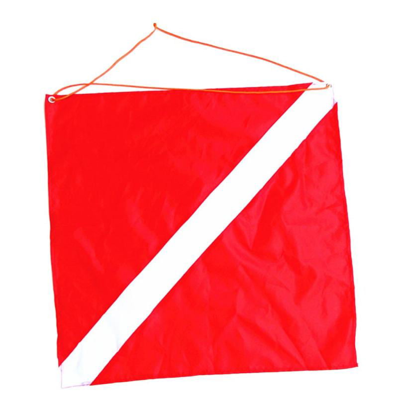 Red & White Scuba Dive Flag Marker Banner 20x24" Nylon Diver-Down Boat Flag 