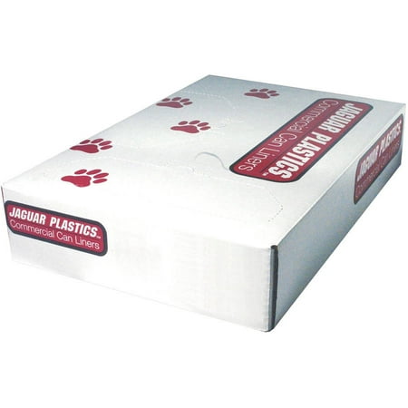 Jaguar Plastics Gray Low-Density Commercial Trash Can Liners, 60 gal, 100 count