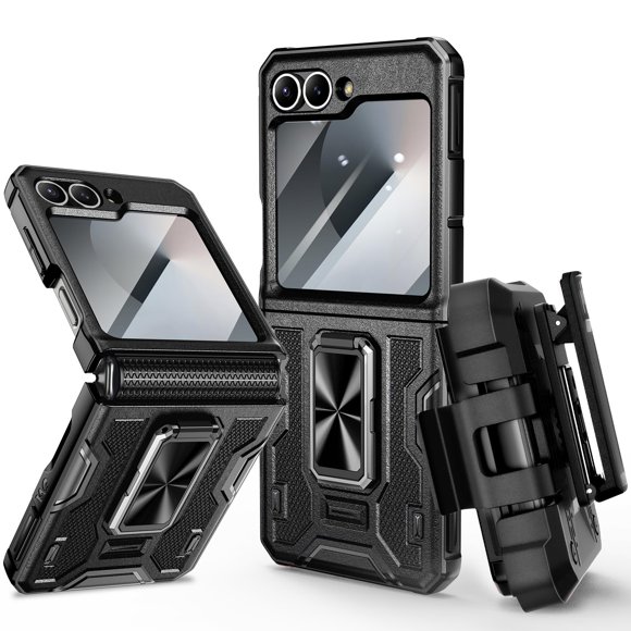 Funda VEGO para Samsung Galaxy Z Flip 6 5G con accesorios, color negro