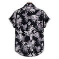 thumbnail image 4 of TAIAOJING Mens Hawaii Button Down Shirts Short Sleeve Linen Ethnic Casual Printed Hawaiian Shirt Blouse T Shirt, 4 of 9