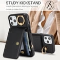 thumbnail image 4 of Allytechgroup iPhone 11 Pro Max Wallet Case, Ring Holder Stand Cards Slots Shockproof Retro Flip Back Cover Phone Case for Apple iPhone 11 Pro Max, Black, 4 of 6