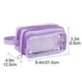 thumbnail image 4 of Lzobxe Pencil Pouch Large Capacity Pencil Case with Zipper and Clear Window, Stationery Holder Cosmetic Bag with Handle for College, Office, Travel, 4 of 9