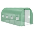 thumbnail image 2 of Outsunny 14.6' x 6.6' x 6.6' Walk-in Hoop Greenhouse Roll-Up Door, Green, 2 of 9