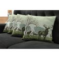 thumbnail image 5 of Ambesonne Green Throw Pillow Cover 4 Pack, Deer and Nature Park, 20", Green, 5 of 5